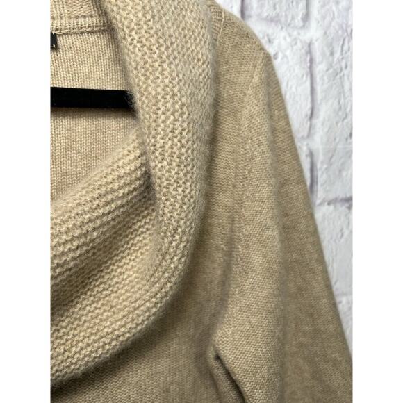 CLASSIQUES ENTIER Women's Pullover Knit Sweater Cowl Neck 100% Cashmere Beige L - Picture 7 of 10